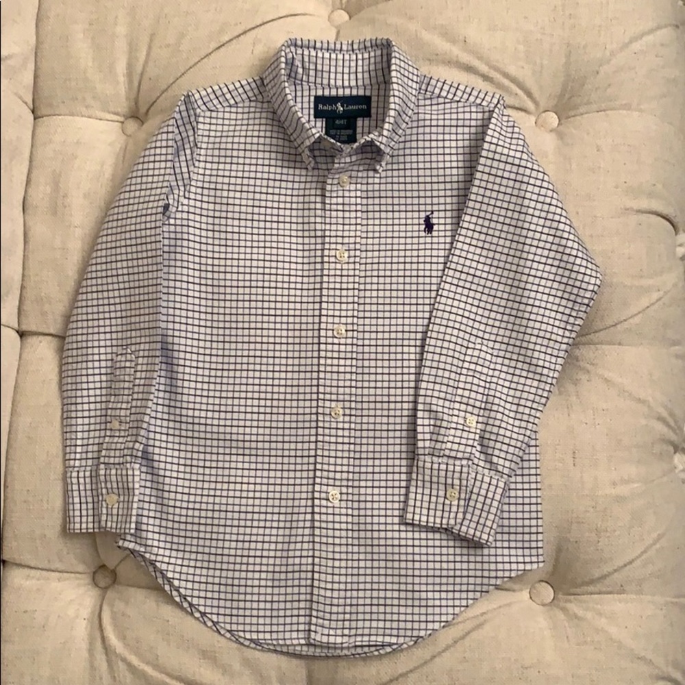 Ralph Lauren Plaid Button Down Shirt size 4/4T.